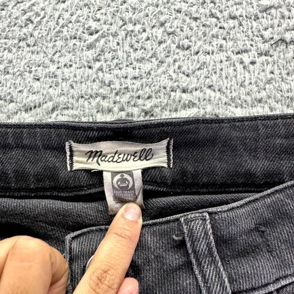 Madewell Kick Out Jeans Womens 28x28 Black Denim Cotton Curvy Straight Stretch - Picture 4 of 13